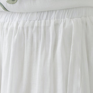 Buddha Gift 2Pcs Flower Embroidery Short Sleeve Tee T-shirt Wide Leg Pants Set