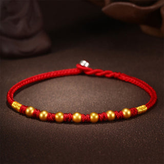 Buddha Gift 999 Gold Beads Luck King Kong Knot Handmade Braided Protection Bracelet
