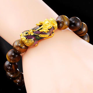 Buddha Gift  Tibetan Handcrafted Tiger Eye Feng Shui Bracelet
