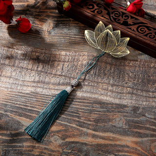 Buddha Gift Lotus Flower New Beginning Metal Brass Hollow Bookmark