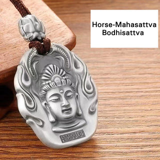 Buddha Gift Chinese Zodiac Natal Buddha Om Mani Padme Hum Lotus Compassion Necklace Pendant