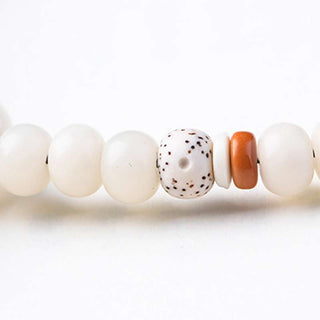 Buddha Gift Tibetan White Jade Bodhi Lotus Blessing Bracelet