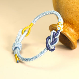 Buddha Gift Handcrafted Eight Thread Peace Knot Peach Blossom Knot Luck Connection Bracelet