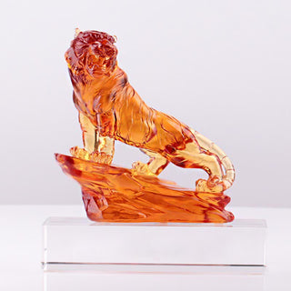 Buddha Gift Handmade Liuli Crystal Tiger Art Piece Protection Home Decoration
