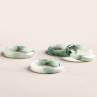 Buddha Gift Natural Green Jade Luck Abundance Ring
