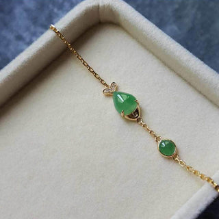 Buddha Gift Green Chalcedony Koi Fish Courage Strength Bracelet