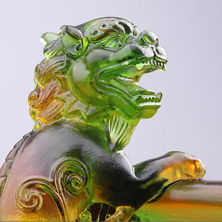 Buddha Gift Handmade Liuli Crystal PiXiu Treasure Bowl Art Piece Home Decoration