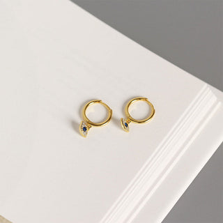Buddha Gift 925 Sterling Silver Evil Eye Blessing Protection Stud Earrings