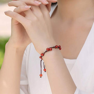 Buddha Gift Red Agate Moss Agate Cinnabar Calm Bracelet