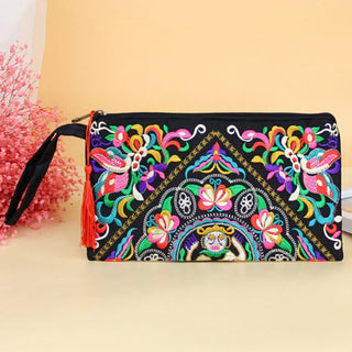 Buddha Gift Dragon Butterfly Cosmos Flower Embroidery Wallet Shopping Purse