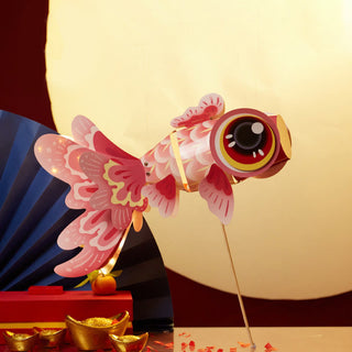 Buddha Gift DIY Fortune Luck Koi Fish Paper Lantern Lamp Mid-Autumn Festival Child Kids Lantern Decoration