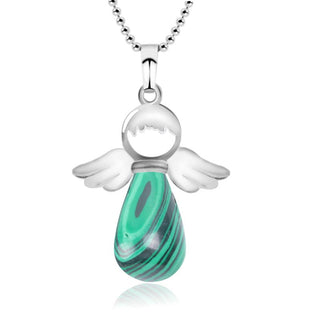 Buddha Gift Little Angel Wings Natural Crystal Luck Necklace Pendant