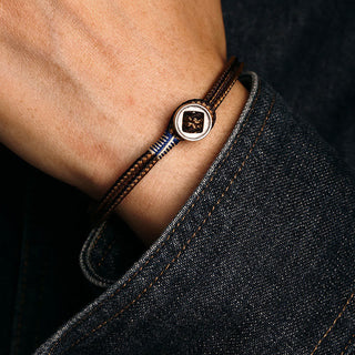 Buddha Gift  925 Sterling Silver Handmade Button Protection Weave String Bracelet