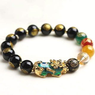 Buddha Gift Color-Changing Pixiu Obsidian Luck Bracelet