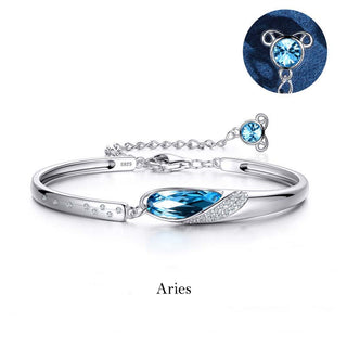 Buddha Gift 925 Silver Plated Copper 12 Constellations of the Zodiac Charm Bracelet