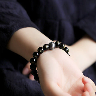 Buddha Gift Chinese Zodiac Natal Buddha Obsidian Purification Bracelet