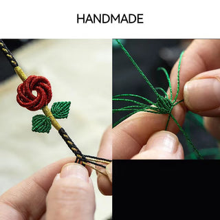 Buddha Gift Rose Flower Rope Eight Thread Peace Knot Luck Handmade Bracelet
