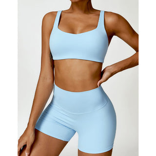 Buddha Gift Gym Sports Yoga Backless Bra Crop Tank Top Shorts