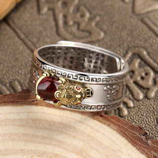 Buddha Gift Red Agate PiXiu Wealth Ring