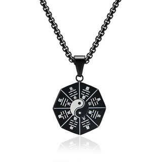 Buddha Gift Bagua Yin Yang Titanium Steel Balance Necklace Pendant