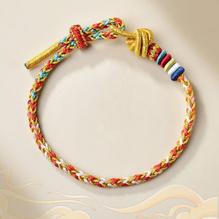 Buddha Gift Handcrafted Colorful Gold Healing Braid Rope Bracelet
