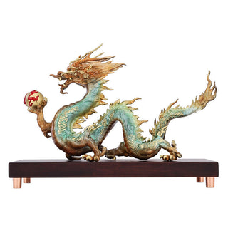 Buddha Gift Year Of The Dragon Auspicious Dragon Brass Copper Luck Success Office Decoration