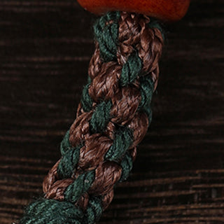 Buddha Gift Handmade Tibetan Silver 925 Sterling Silver Zakiram Goddess of Wealth Camel Bone Protection Braided Bracelet