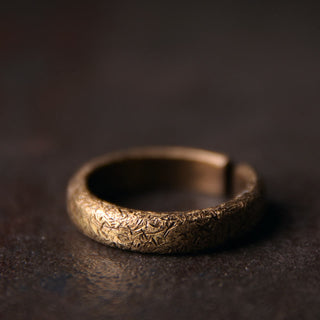 Buddha Gift Tibetan Vintage Texture Design Copper Luck Couple Ring