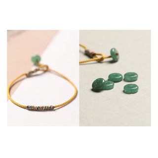 Buddha Gift Tibetan Handmade Green Aventurine Luck Protection Braided Rope Bracelet