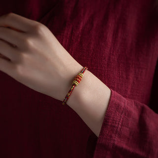 Buddha Gift Tibet Handmade Chinese Zodiac Natal Buddha Luck Strength Braided String Bracelet