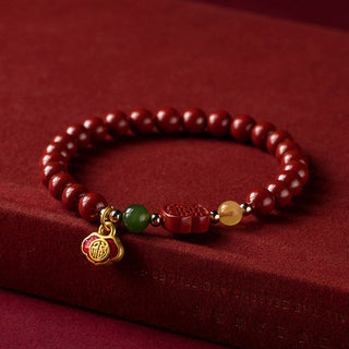 Buddha Gift Cinnabar Happiness Calm Bracelet