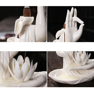 Buddha GiftTibetan Lotus Blessing Incense Burner Decoration