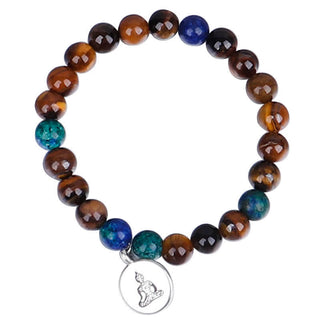 Buddha Gift 108 Mala Beads Tiger Eye Buddha Strength Bracelet Tassel Necklace Pendant