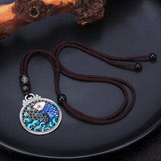 Buddha Gift 999 Sterling Silver Luck Koi Fish Success Prosperity Necklace Pendant