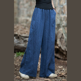 Buddha Gift Retro Wide Leg Pants Casual Women's Yoga Pants With Pockets