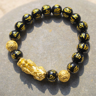 Buddha Gift FengShui PiXiu Obsidian Wealth Bracelet