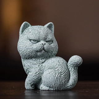 Buddha Gift Small Cat Home Tea Pet Figurine Desk Decoration