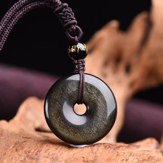 Buddha Gift Tibetan Obsidian Protection Necklace