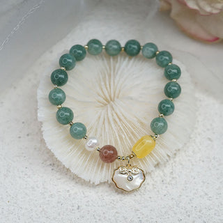 Buddha Gift Jade Sea shell Ruyi Lock Luck Bracelet