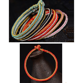 Buddha Gift Two-Color Rope Handcrafted Eight Thread Peace Knot Bracelet