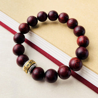Buddha Gift Small Leaf Red Sandalwood Amulet Protection Bracelet