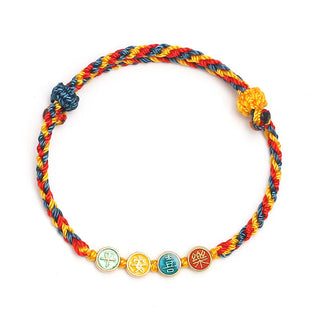 Buddha Gift Handmade Dunhuang Color Thread Peace And Joy Protection Braid String Bracelet