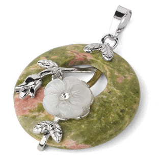 Buddha Gift Various Crystal Amethyst Green Aventurine Flower Healing Necklace Pendant