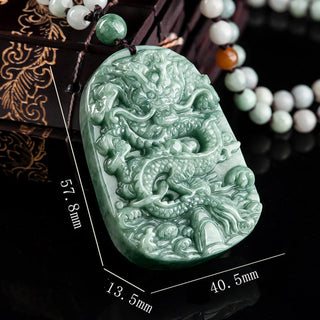 Buddha Gift Chinese Zodiac Dragon Jade Prosperity Necklace Bead String Pendant