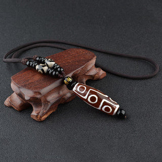 Buddha Gift Nine-Eye Dzi Bead Wealth Protection Necklace