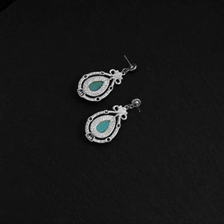 Buddha Gift Tibet Vintage Turquoise Waterdrop Strength Drop Dangle Earrings Clips