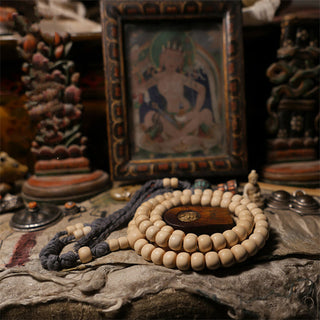 Buddha Gift 108 Mala Beads Abelia Biflora Wood Warding Off Evil Spirits Wrist Mala