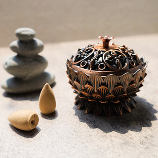 Buddha Gift Tibetan Lotus Shaped Purify Incense Burner