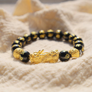 Buddha Gift FengShui PiXiu Obsidian Wealth Bracelet