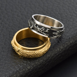 Buddha Gift Dragon Titanium Steel Stimulation Rotatable Ring (Extra 30% Off | USE CODE: FS30)